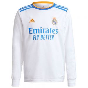 Equipación de fútbol Adidas Real madrid 21/22 primera manga larga camiseta júnior